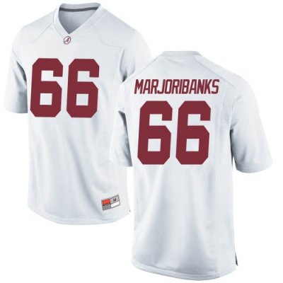 Men's Alabama Crimson Tide #66 Alec Marjoribanks White Replica NCAA College Football Jersey 2403KKXT4